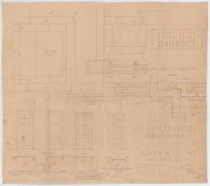 Fischer, Theodor; Gauting / Starnberg (Bayern); Ev. Christuskirche - Innentüren (Grundrisse, Ansichten, Details)