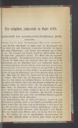 Jahresfest des protestantisch-kirchlichen Hilfsvereins.