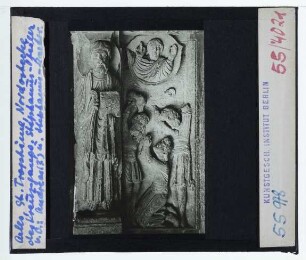 Arles, St. Trophime : Kreuzgang, Nordostecke, Stephanus-Pfeiler, Andreas und Stephanus-Martyrium