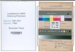 Entnazifizierung Paula Stuempel , geb. 12.03.1901 ()