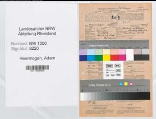 Entnazifizierung Adam Heermagen, geb. 02.04.1895 (Bankangest.)