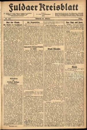 Ausgabe vom Mittwoch, den 29. Oktober 1924.