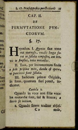 Caput II. De Permutatione punctorum.