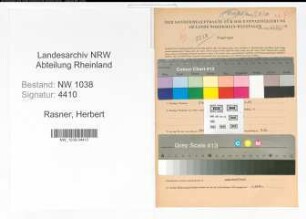 Entnazifizierung Herbert Rasner , geb. 03.11.1908 (Angestellter)