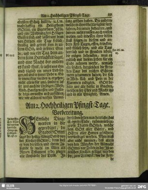 Am 2. Hochheiligen Pfingst-Tage