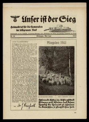 Nr. 35, Mai/Juni 1943: Unser ist der Sieg : Heimatblatt für die Kameraden im feldgrauen Rock