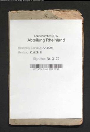 Sachregister zu den kurkölnischen Edikten und Verordnungen