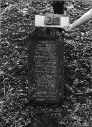 Grabstein 83 (Index: 99790588) Maße HxBxT: 87x40x18 cm: Grabstein 83