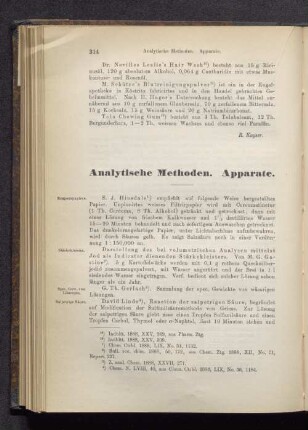 Analytische Methoden. Apparate