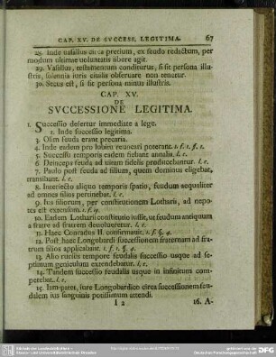 Cap. XV. De Successione Legitima