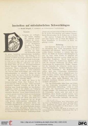 3: Inschriften auf mittelalterlichen Schwertklingen, [1]