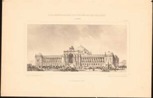 Reichstag, Berlin Erster Wettbewerb: Perspektivische Ansicht (aus: Sammelmappe hervorragender Konkurrenzentwürfe H. 4, 1882)