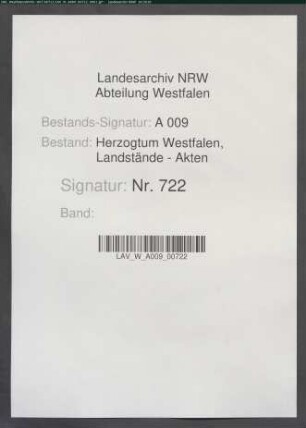 Begleitschreiben zur Ratifikation des Landtagsabschieds