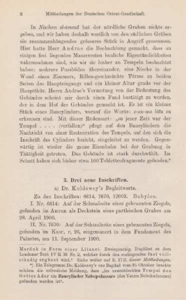 3.1 Dr. Koldewey's Begleitworte