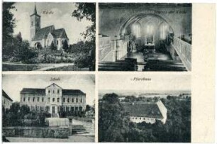 Naustadt. Kirche Schule Pfarrhaus