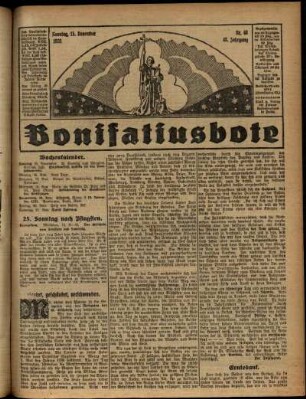 Erste Ausgabe vom Sonntag, den 15. November 1931.