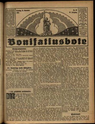 Erste Ausgabe vom Sonntag, den 15. November 1931.