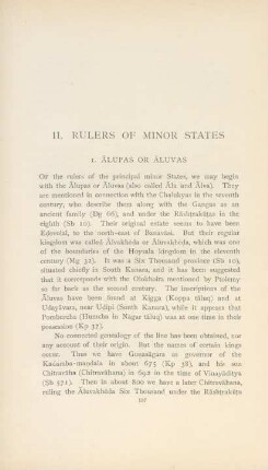 II. Rulers of Minor states