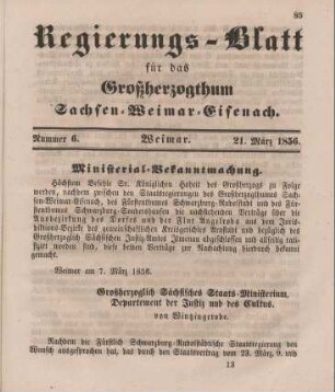 Nr. 6 : 21. März 1856