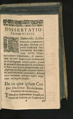 Dissertatio Prooemialis.