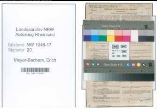 Entnazifizierung Erich Meyer-Bachem , geb. 18.09.1899 (Buchhaendler)