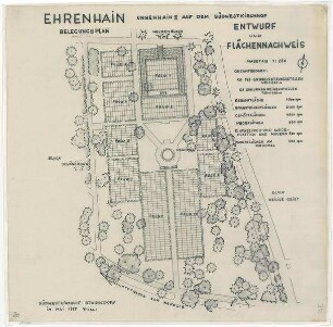 Belegungspläne Urnenhain II (Originale) - Ehrenhain Südwestkrichhof Stahnsdorf - Komplett auf einer Rolle Feld 1-10