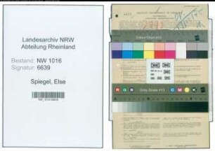 Entnazifizierung Else Spiegel , geb. 03.06.1898 ()