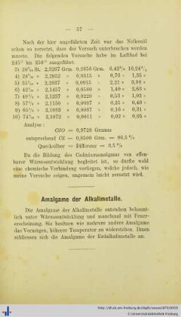 Amalgame der Alkalimetalle.
