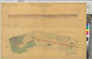 Bahnlinie Münster-Rheda-Lippstadt: Nivellements- und Situationsplan, Blatt 6: km 11,000 bis km 13,000, M. 1:2.500 und M. 1:250 Vp.: Hannover, Münster
