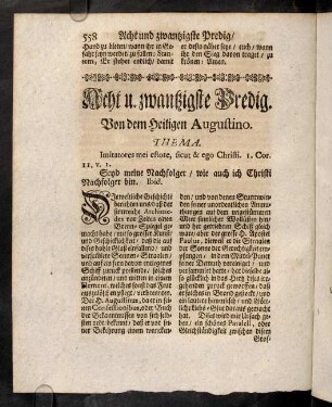 558-584, Acht u. zwanzigste Predig. Von dem heiligen Augustino.
