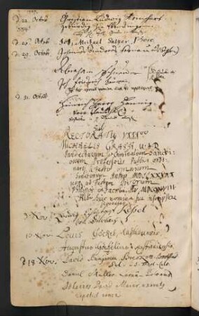 Winterhalbjahr 1727/1728. Rektorat Michael Graß