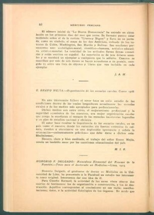 Honorio F. Delgado: Naturaleza elemental del proceso de la función. Tesis para el doctorado en medicina, Lima, 1919
