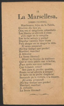La Marsellesa. : (Himno francés).
