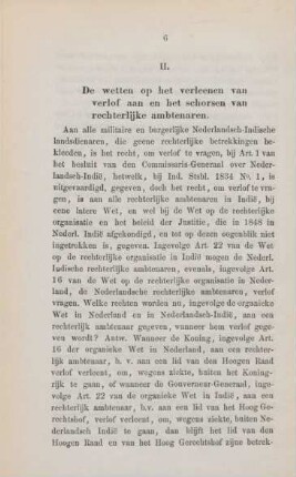 II. De wetten op het verleenen van verlof aan en het schorsen van rechterlijke ambtenaren
