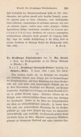 335-338 [Rezension] Sdralek, Max, Die Strassburger Diöcesansynoden