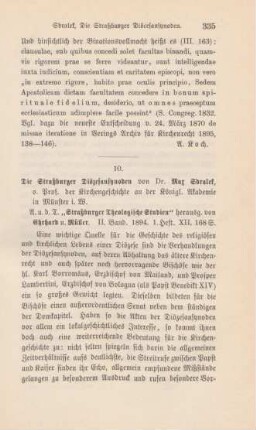 335-338 [Rezension] Sdralek, Max, Die Strassburger Diöcesansynoden