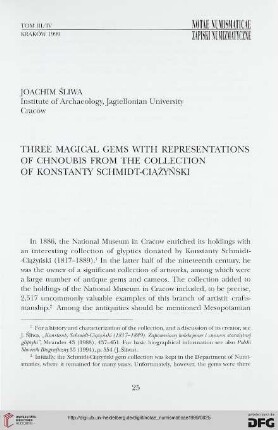 3/4: Three magical gems with representations of Chnoubis from the collection of Konstanty Schmidt-Ciążyński