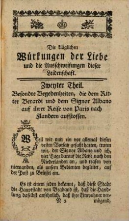 Die traurigen Würkungen der Liebe, und die Ausschweifungen dieser Leidenschaft, 2