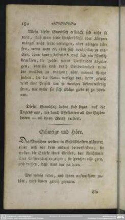 Schweige und Höre