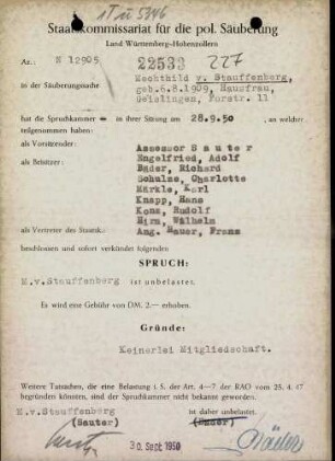 Schenk von Stauffenberg, Mechthild