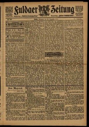Erste Ausgabe vom Mittwoch, den 23. Dezember 1903.