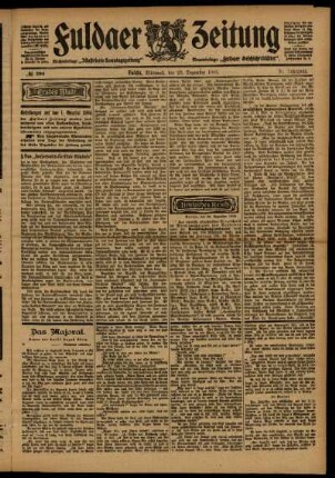Erste Ausgabe vom Mittwoch, den 23. Dezember 1903.