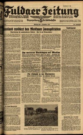 Ausgabe vom Montag, den 01. Dezember 1941.