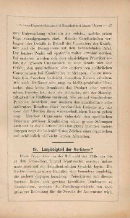 18. Langlebigkeit der Vorfahren?