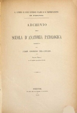 Archivio della Scuola d'Anatomia Patologica. 3. 1885
