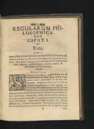 Caput I. De Ente.