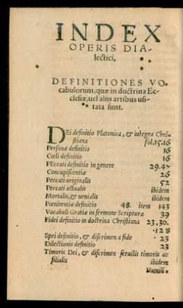 Definitiones Vocabulorum, quae in doctrina Ecclesiae, vel aliis Artibus usitata sunt.