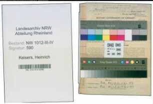 Entnazifizierung Heinrich Keisers , geb. 05.01.1902 (Steuerinspektor)