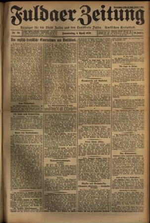 Erste Ausgabe vom Donnerstag, den 04. April 1929.