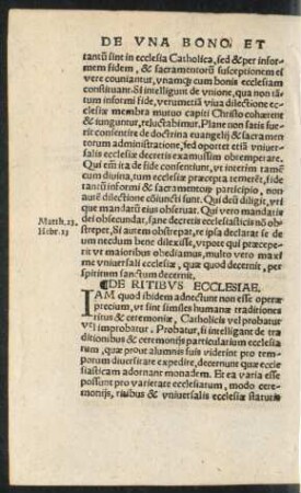 De Ritibus Ecclesiae.
